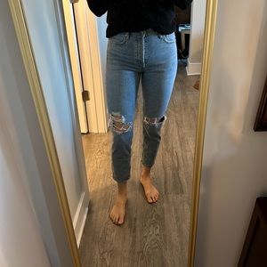 Agolde - Jamie Jean, size 26 & 26 inseam, holes in knees